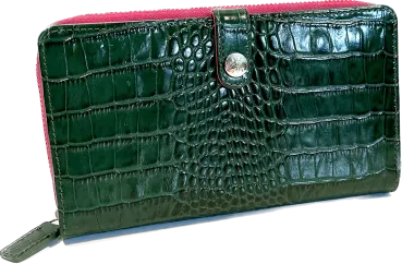 PANTOLINA KROKOPRÄGUNG GLÄNZEND GRÜN Ellabee Ledergeldbörse